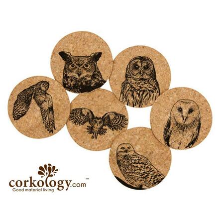 CORKOLOGY Owls Cork Coaster Sets 411